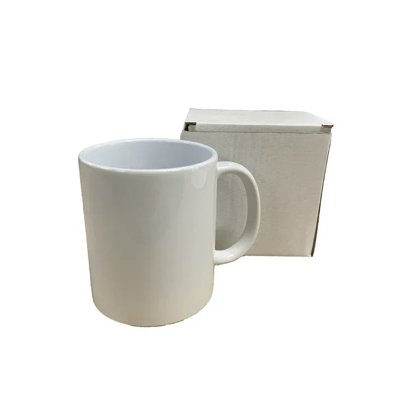 Coque sublimation Mug Avec Boite Emballage polyester d'expédition Mug blanc en céramique brillant sublimable 325cl 11oz Mug blanc en céramique brillant sublimable 325cl 11oz