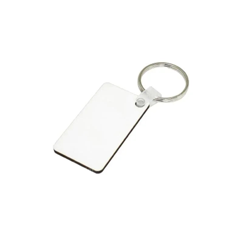 Porte-clés rectangle en bois avec un revêtement compatible avec la sublimation