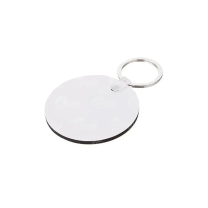 Porte-clés rond en bois avec un revêtement compatible avec la sublimation