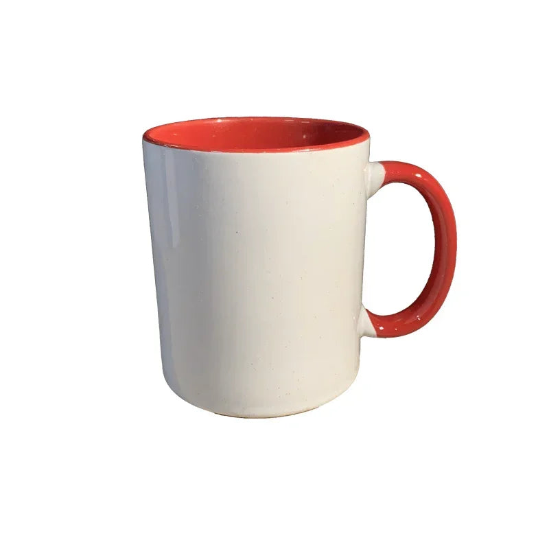 Coque sublimation Mug Rouge Mug bicolores en céramique Mug sublimation bicolores avce boîte de transport